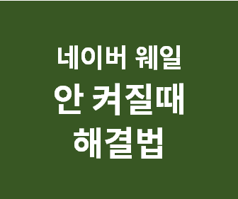 네이버 웨일 브라우저 실행 안될 때 간편하게 해결하는 방법 모음