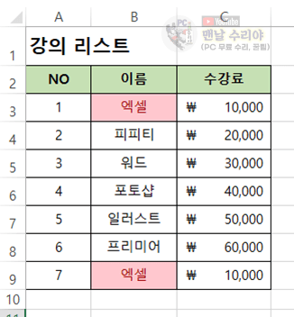 엑셀에서 중복값을 쉽게 찾아 표시하는 팁으로 시간 절약하는 방법